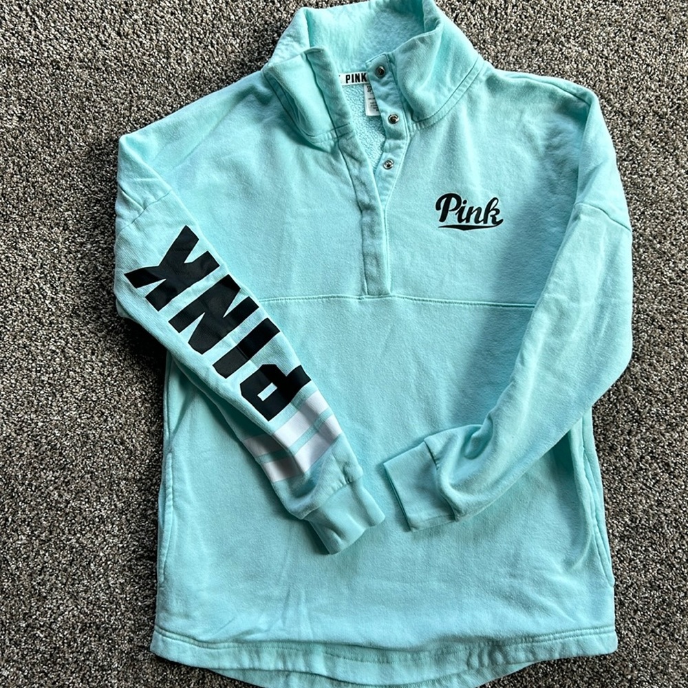 Pink 3/4 snap up sweatshirt